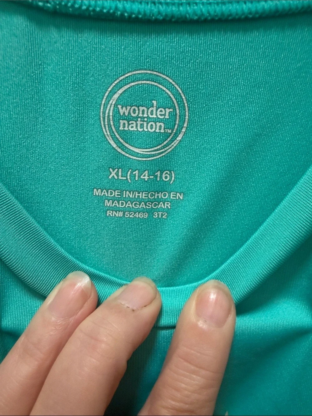 Kids Aqua Performance Short-Sleeve Top. Size 14/16